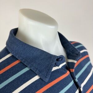 Patagonia Striped Short Sleeve Buttoned Collar Polo Shirt Size XXL